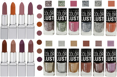 

Ramble Lipstick and Nail polish Neon Shades Gift Pack set combo(Set of 20)