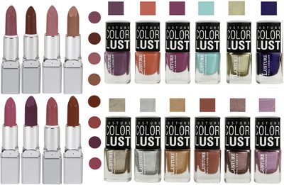 

Ramble Lipstick and Nail polish Neon Shades Gift Pack set combo(Set of 20)