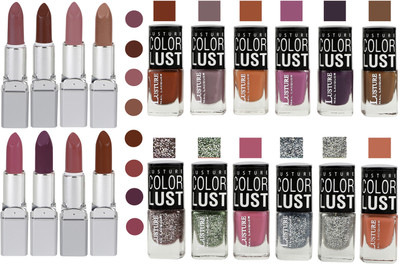 

Ramble Lipstick and Nail polish Neon Shades Gift Pack set combo(Set of 20)