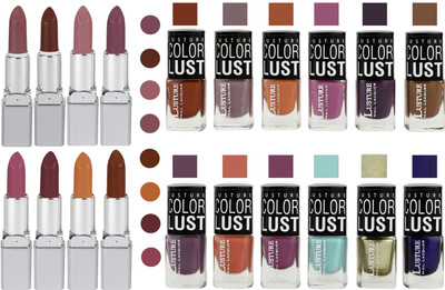 

Ramble Lipstick and Nail polish Neon Shades Gift Pack set combo(Set of 20)