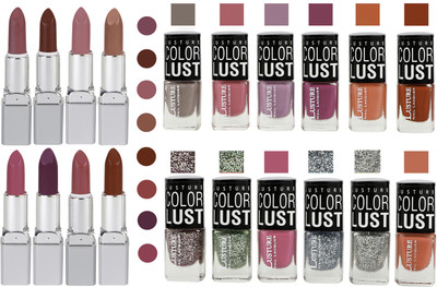 Ramble Lipstick and Nail polish Neon Shades Gift Pack set combo(Set of 20)