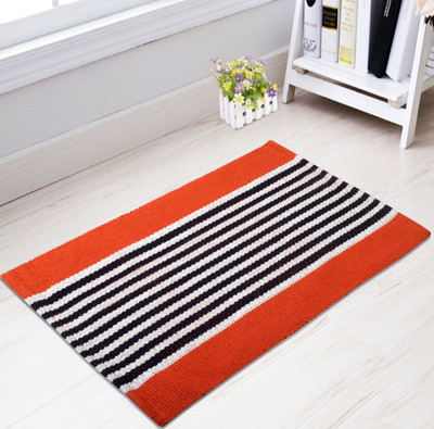 

Saral Home Cotton Floor Mat Stripe Design Cotton Floor Mat - 45X70 Cm -1Pc(Orange
