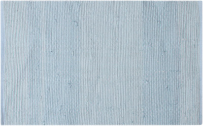 

Saral Home Cotton Bath Mat Unique Linen Fabric made Multi Use Chindi Floor Mat- 50X80 Cm -1Pc(Blue