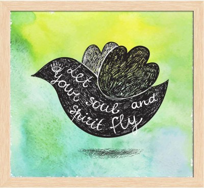 Artzfolio Let Your Soul And Spirit Fly Framed Wall Art Painting Print Canvas 16 inch x 17.4 inch Painting(With Frame)