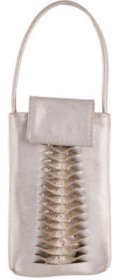 Vama Fashions Mobile Pouch for Women/girls to carry phone,cards&other Stuff. Potli(Silver)