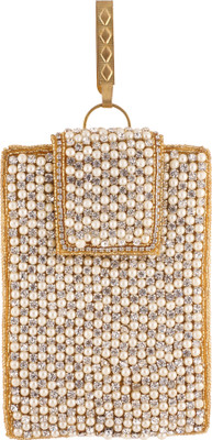 Vama Fashions Mobile Pouch for Women/girls to carry phone,cards&other Stuff. Potli(Silver)