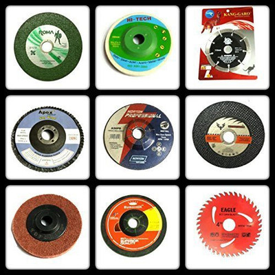 

Star 9 Pcs (4"Inch) Combo Wheels /Discs Suitable For Cutting Wood / Metal / Brick / Marble , Grinding , Polishing & Buffing Hand Tool Kit(9 Tools), Multicolor