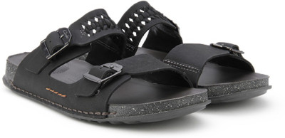 Clarks Men Black Nubuck Flats