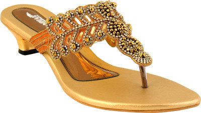 

NIHAR Women Gold Color Heels