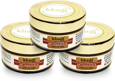 

Khadi Global Revitalising Kashmiri Saffron 24K Gold Scrub Pack of 3 Scrub(150 ml)