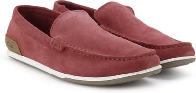 

Clarks Medly Sun Red Suede Loafers For Men(Red