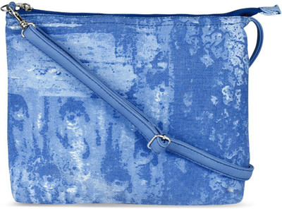 

Cappuccino Women Casual Blue Canvas Sling Bag