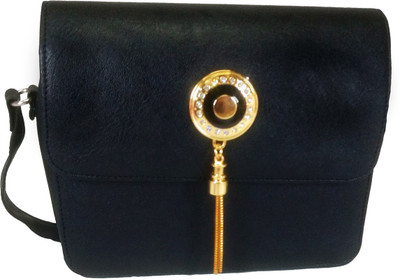 

Chalissa Girls Casual Black PU Sling Bag