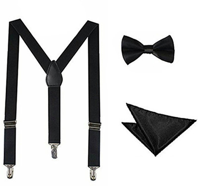 

BnB Y- Back Suspenders for Men, Boys, Women, Girls(Black)