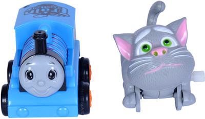 

SN toy zone Thomas Train and Tom Cat WindUp and Friction Toys(Multicolor)