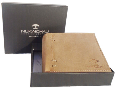 

NUKAICHAU Men Tan Genuine Leather Wallet(7 Card Slots), Tan hun 7