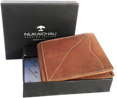 

NUKAICHAU Men Tan Genuine Leather Wallet(4 Card Slots), Tan hun 4