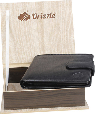 

Drizzle Men Black Genuine Leather Wallet(10 Card Slots)