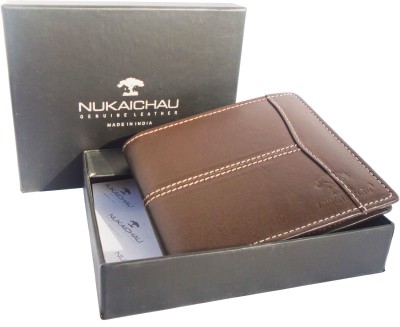 

NUKAICHAU Men Brown Genuine Leather Wallet(8 Card Slots), Brn 8