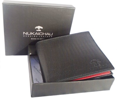 

NUKAICHAU Men Red Genuine Leather Wallet(7 Card Slots), Blk red 7