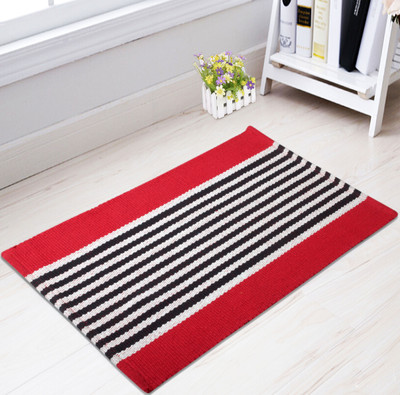 

Saral Home Cotton Floor Mat Stripe Design Cotton Floor Mat - 45X70 Cm -1Pc(Red, Small)