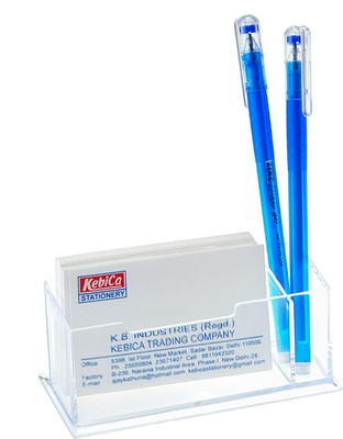 

Kebica 2 Compartments Plastic Card and Pen Holder (Set of 3)(Transparent)
