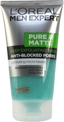 

L'Oreal Paris Men Expert Pure & Matte Deep Exfoliating Anti-Blocked Pores Face Wash(149 ml)
