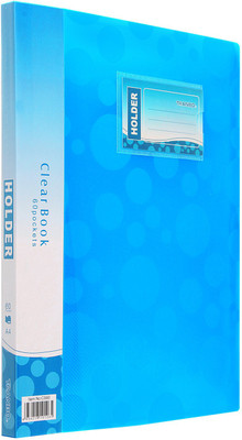 

TRANBO Polypropylene Plastic Clear Book Plastic File Folder Display Presentation Book, 60 Pocket, A4 Size, Aqua(Set Of 1, Aqua)