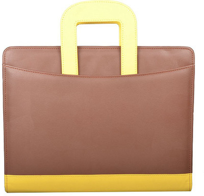 

COI Faux Leather Brown and Yellow File Folder / Document Folder(Set Of 5, Brown, Yellow)