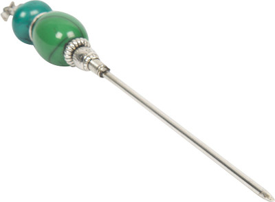 

The Indian Handicraft Store Green Stone Hair Pin Hair Pin(Silver)