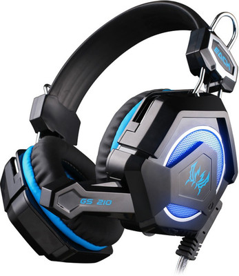 

Kotion Each GS210 Multicolor LED Headset with Mic(Black/Blue, Over the Ear)