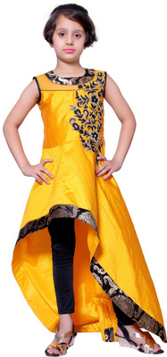 

Krisster Girls Maxi/Full Length Party Dress(Yellow, Sleeveless