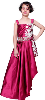 

Krisster Girls Maxi/Full Length Party Dress(Maroon, Sleeveless, Wine