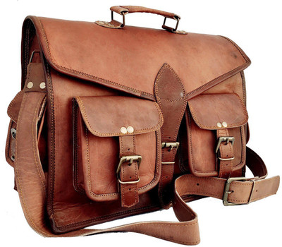 

Pranjals House 15 inch Expandable Laptop Messenger Bag(Brown)