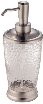 

InterDesign Rain Soap & Lotion Dispenser Pump, for Kitchen or Bathroom Countertops - Clear/Brushed Stainless 414 ml Soap, Lotion Dispenser(Clear)