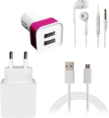 DAKRON Wall Charger Accessory Combo for Meizu M2(White)