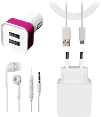 DAKRON Wall Charger Accessory Combo for Samsung Galaxy J2(White)