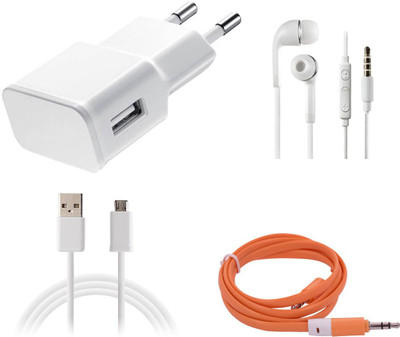 DAKRON Wall Charger Accessory Combo for Intex Aqua Air II(White)