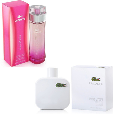 

Lacoste Set of Touch of Pink EDT Perfume for Women 90 ml and L.12.12. Blanc/White EDT Perfume for Men 100ml Eau de Toilette - 190 ml(For Men & Women)