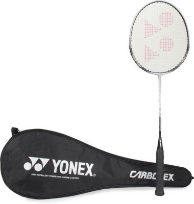 

Yonex Carbonex 6000 EX Badminton Racquet With Full Cover Silver, Black Strung Badminton Racquet(G4 - 3.25 Inches, 90 g), Black;silver