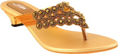 

NIHAR Women Gold Color Heels