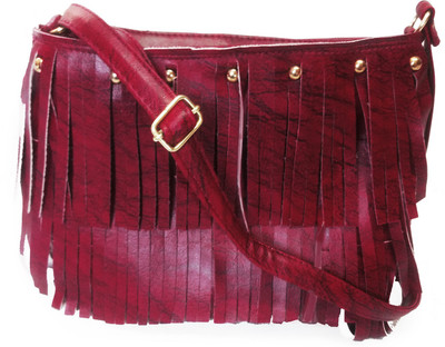 

Chalissa Girls Casual Maroon PU Sling Bag