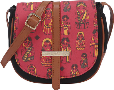 

FUNK FOR HIRE Women Casual Blue, Red Canvas Sling Bag