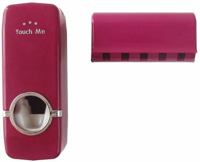

Benison India ™Automatic Toothpaste Dispenser With Plastic Toothbrush Holder(Red, Wall Mount)
