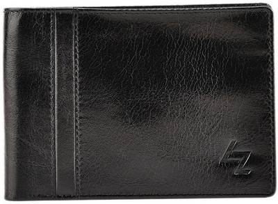 

Leather Zentrum Men Black Genuine Leather Wallet(8 Card Slots)