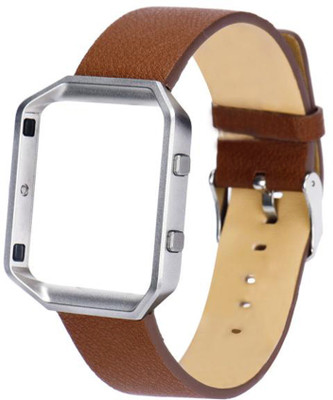 

Shopizone Leather Wrist Band Strap For Fitbit Blaze with Frame 22 mm Leather Watch Strap(Brown)