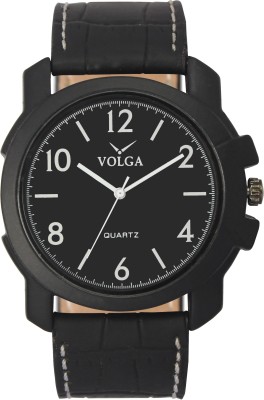 Volga Black Round Dial Black Strap Fancy & Stylish Analog Watch  - For Men   Watches  (Volga)