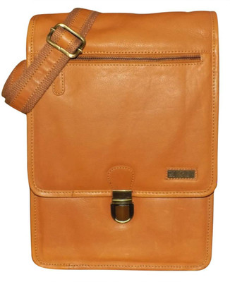 

Style 98 Men Casual Tan Genuine Leather Messenger Bag