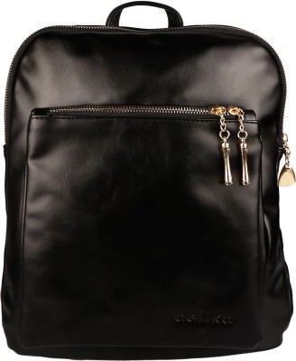 

Stylehoops Black Leatherette Backpack cum Shoulder 1 L Backpack(Black)