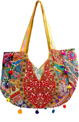 

Yokoso International Stylish banjara pompom bag, Satchel, Vintage bag, Rajasthani handicraft bag Shoulder Bag(Multicolor, 10 L)